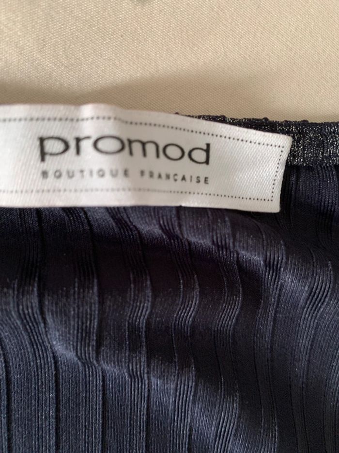 Teeshirt Promod taille38 manches longues bleu brillant - photo numéro 8