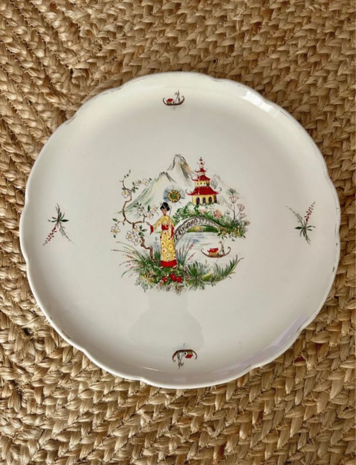 Plat rond porcelaine  Sarreguemines