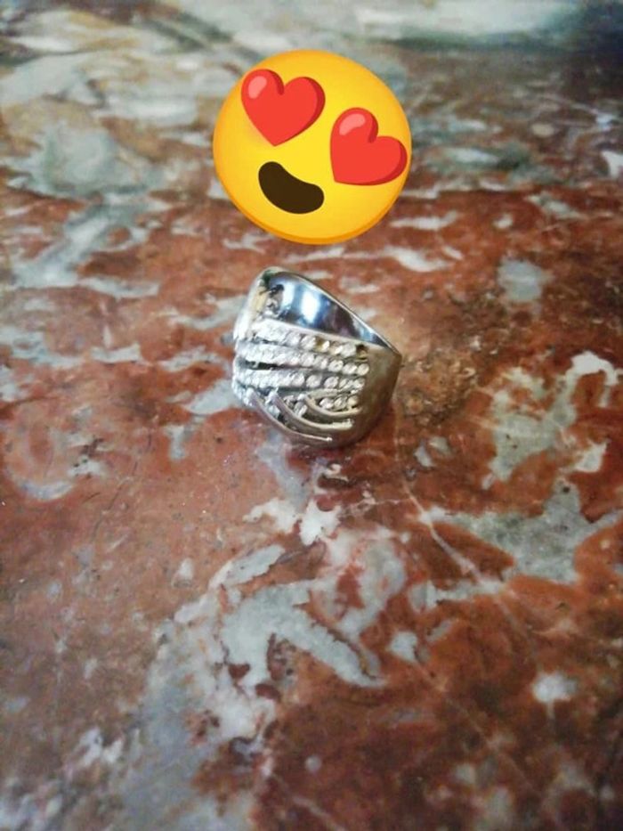 Bague à diamants couleur argent 16,9 mm - photo numéro 6