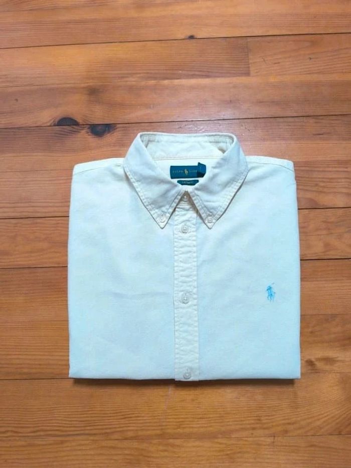 Chemise Ralph Lauren - Custom Fit - Logo brodé gris - Jaune - Taille XL - photo numéro 2