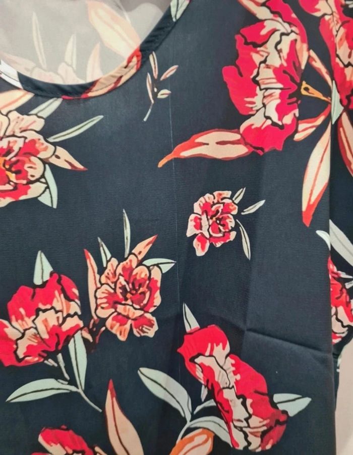 Blouse imprimé floral, manches courtes taille 40 - photo numéro 5
