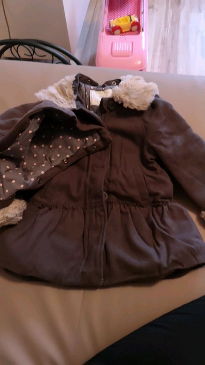 Manteau gris drap de laine 4 ans