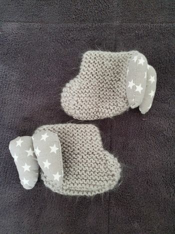 Chaussons souples laine naissance