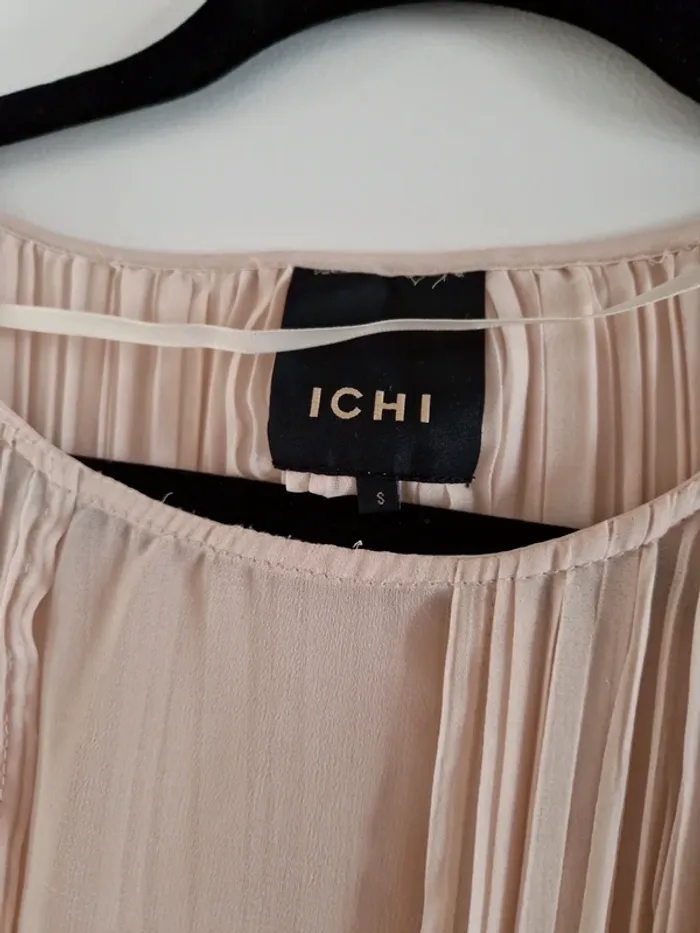 Blouse beige plissée - photo numéro 4