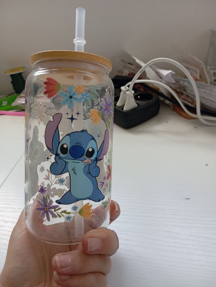 Can glass stitch Hawaii avec paille - photo numéro 4