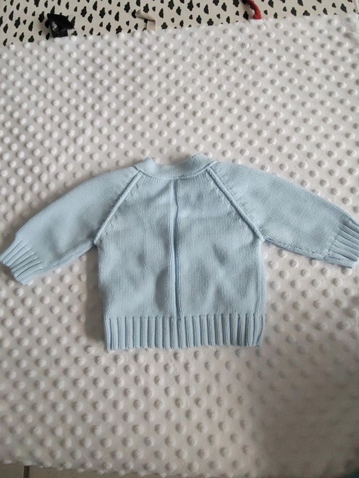 Gilet en maille bleu petit bateau – 6 mois – Intemporel et élégant - photo numéro 2