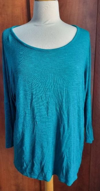 Pull léger bleu canard effet pailleté taille XL