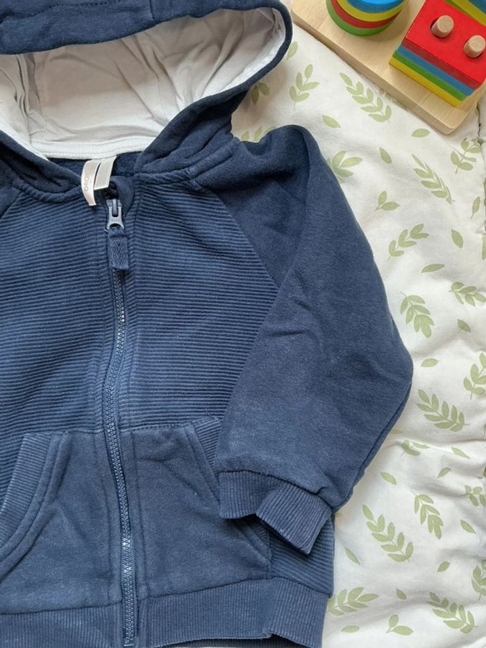 Gilet zippé à capuche marine 12 mois orchestra - photo numéro 4
