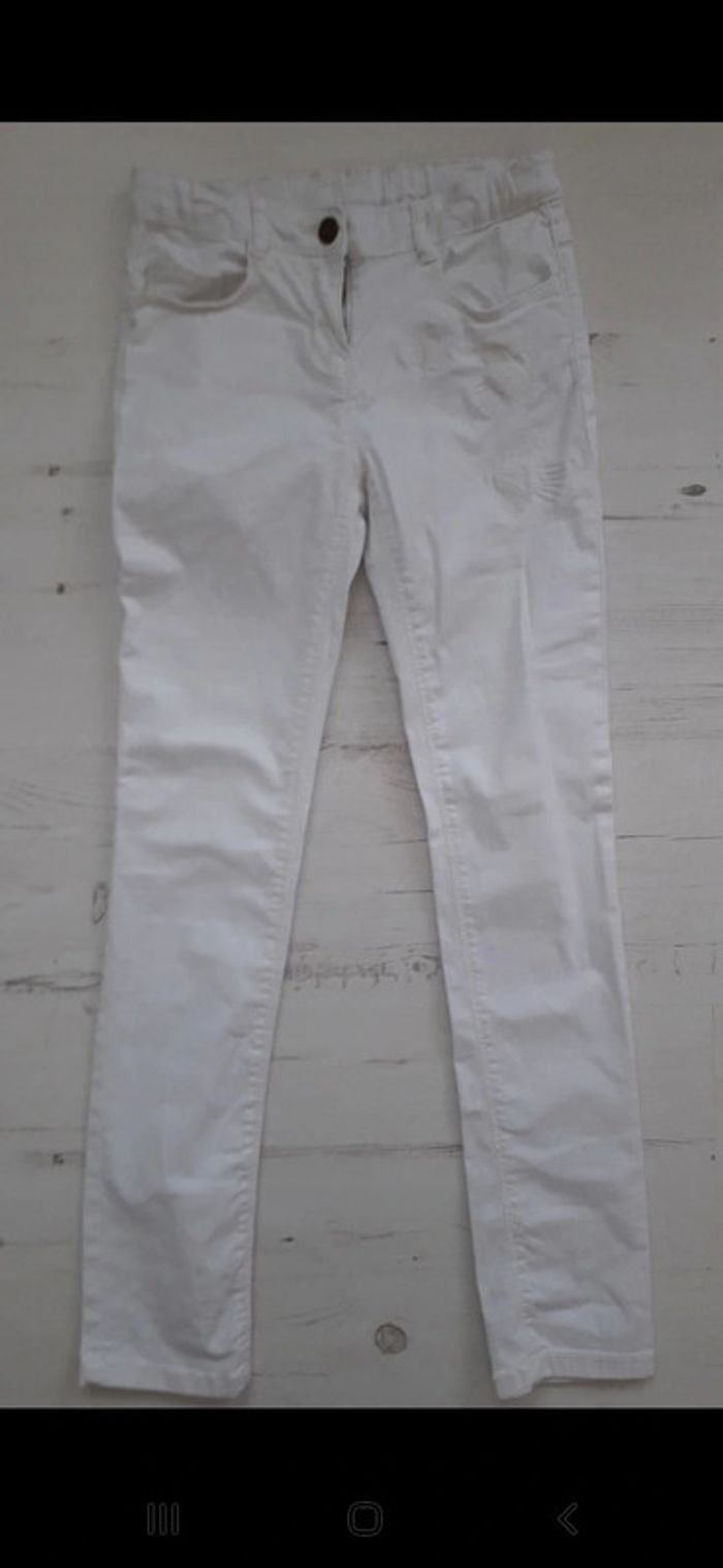 Jean fille blanc 10 ans Tape à l'œil