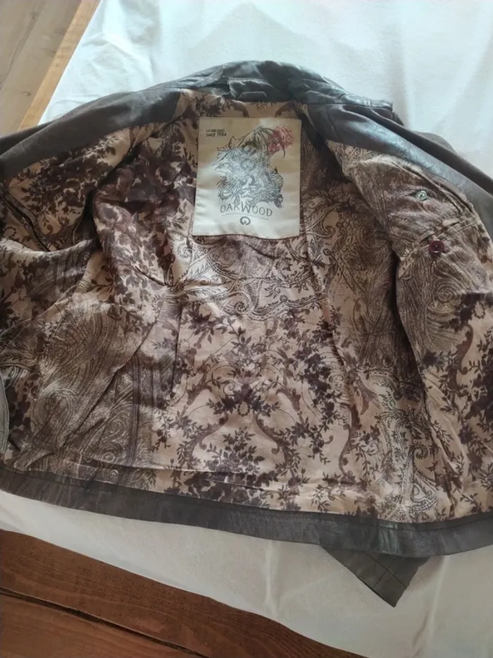 Veste en cuir M marron Oakwood - photo numéro 6
