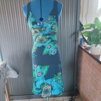 Rabe sans manches Desigual XS 34 ton bleu marine turquoise vert