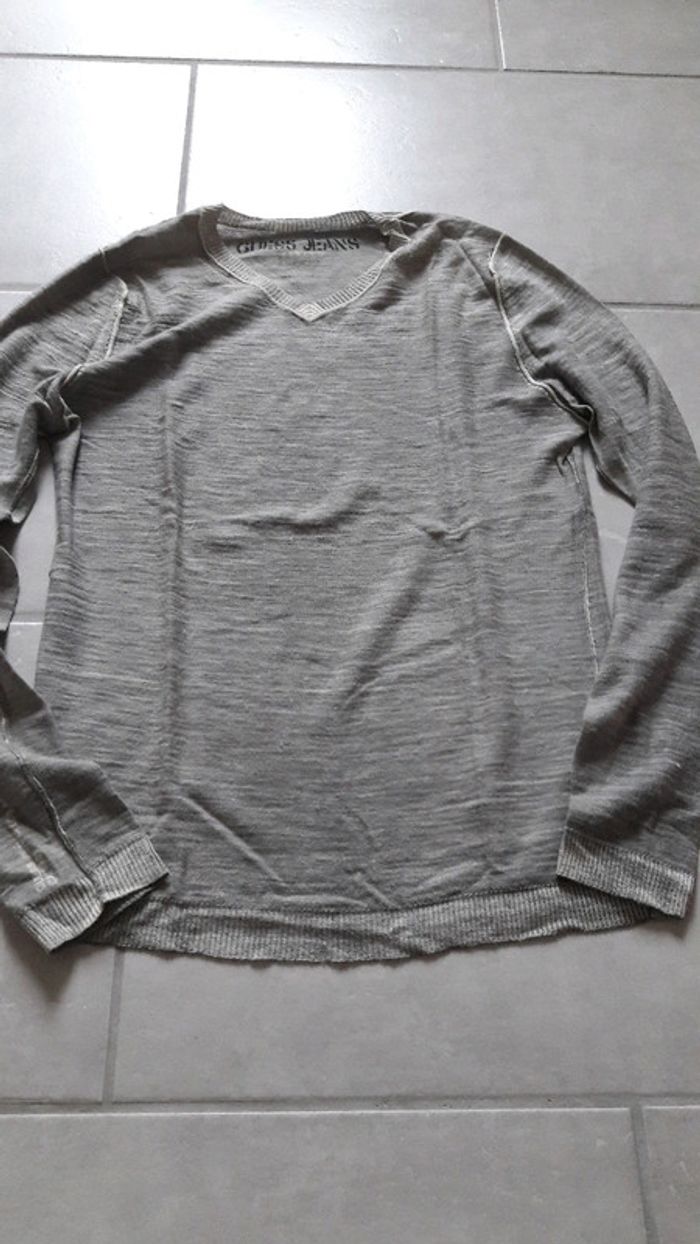 Pull fin Guess taille S coloris gris vert