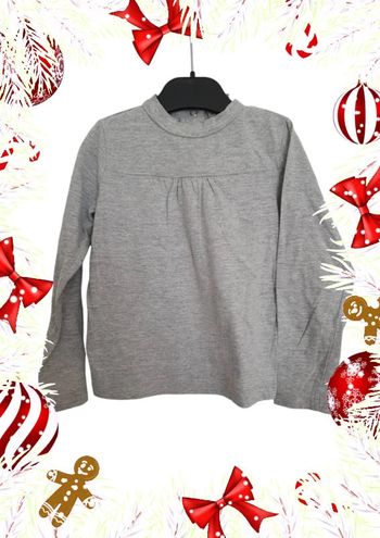 Tee shirt manches longues gris Lisa rose Taille 3 ans