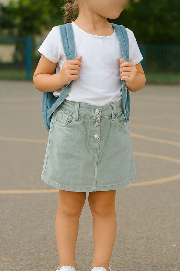 🌿Jupe en denim vert d’eau - neuve - parfaite en tenue de rentrée
