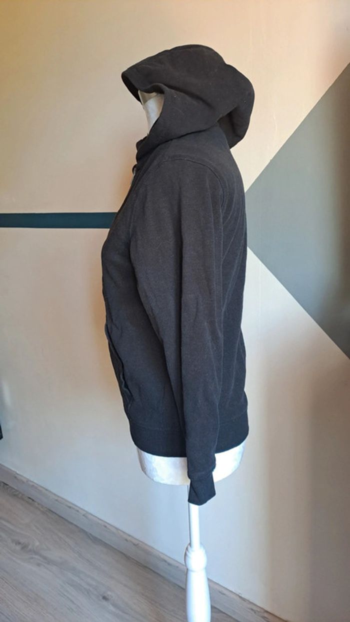 💚Sweat zippé noir à capuche – basique unisexe – 12 ans - photo numéro 5