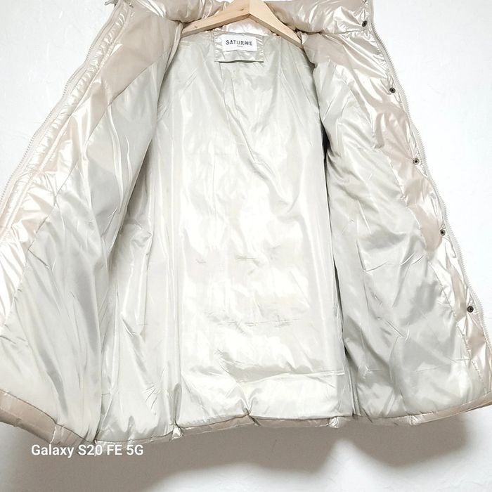 Doudoune manteau femme beige métallisé Saturne taille L - photo numéro 5