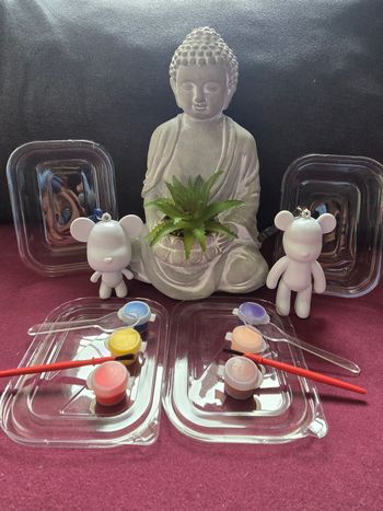 Kit créatif enfant + porte-clé à peindre (ourson trop mignon)