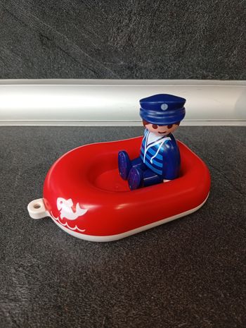 Homme et bateau pneumatique playmobil 123 junior