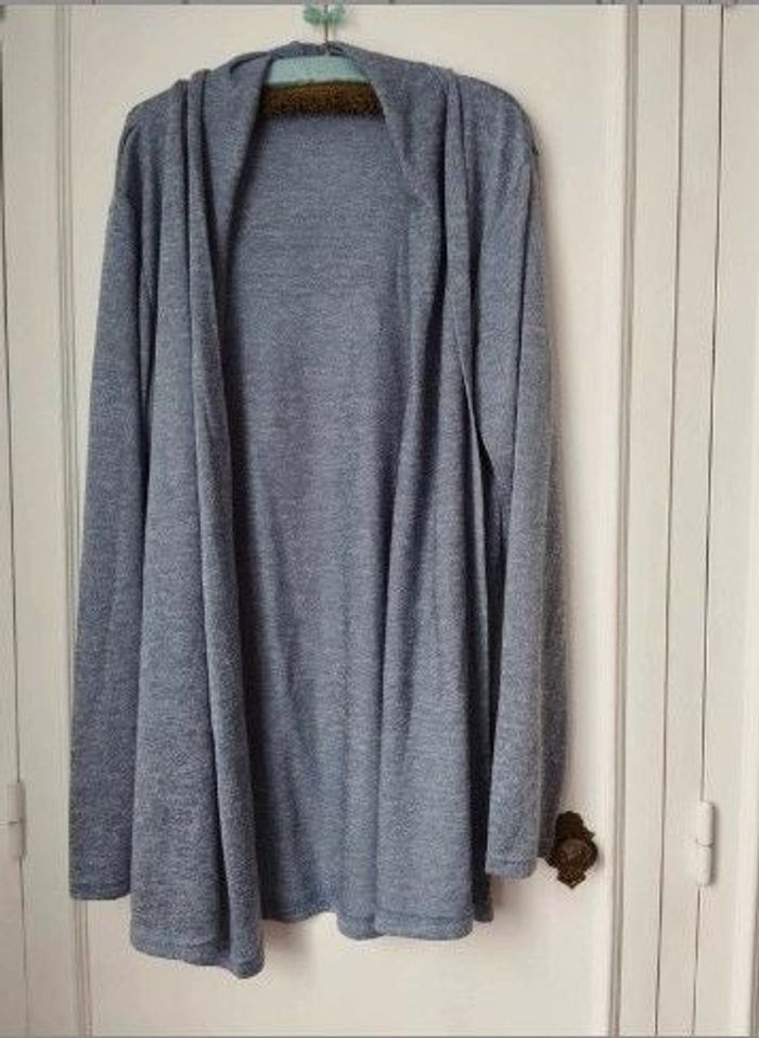 Cardigan bleu chiné