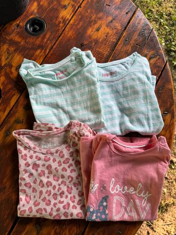 Lot 4 t-shirts manches courtes fille -18 mois