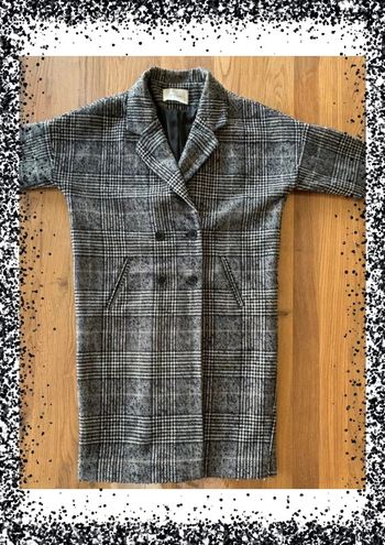 Manteau long gris à carreaux Promod - Taille 38