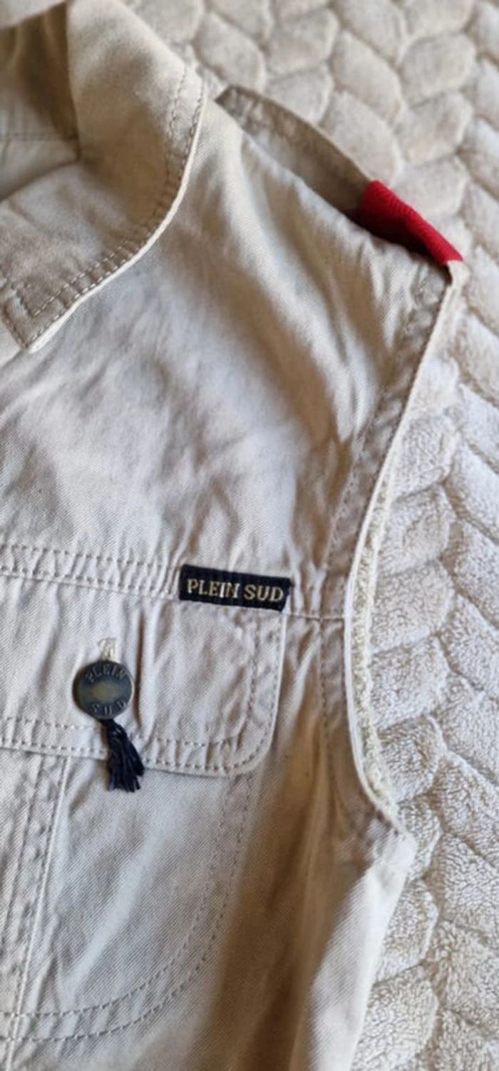 Veste en cotn sans manche Plein Sud esprit militaire beige taille 36 - photo numéro 6
