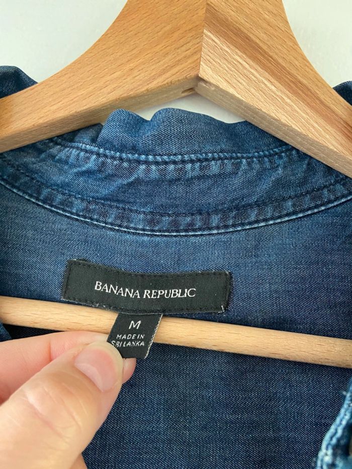 Chemise aspect denim brut bleu foncé Banana Republic taille M - photo numéro 4