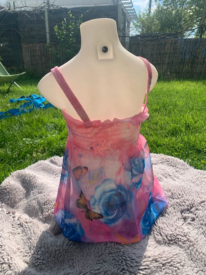 Jolie petite Robe tulipe motif rose 4 ans - photo numéro 2