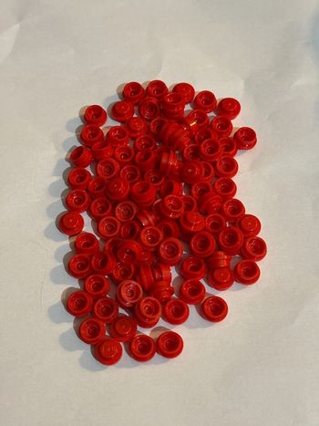 100 Plate LEGO , Round 1 x 1 réf 4073 Red