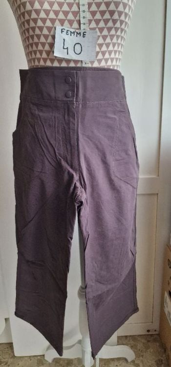 Pantacourt, marron, taille standard, forme wide