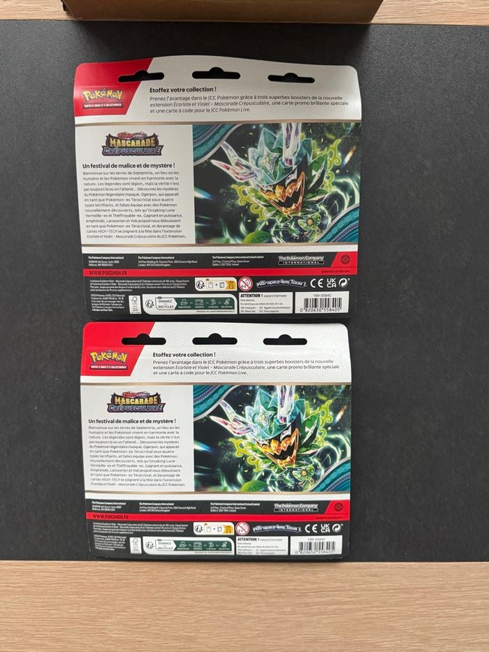 Pokémon Lot Deux Tripack Mascarade Crépusculaire Écarlate et Violet EV06  Neuf Français - photo numéro 2