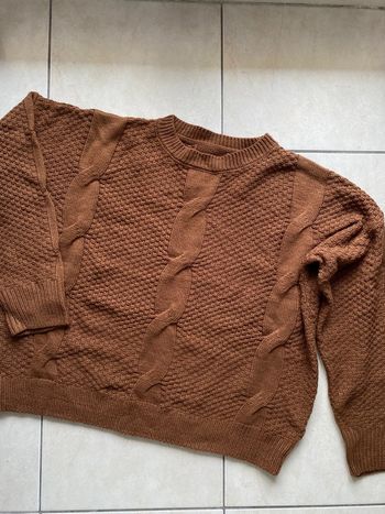 Pull femme maille marron chocolat 38
