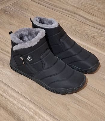 Botte d'hiver Mixte doublé chaude imperméable antidérapante noir