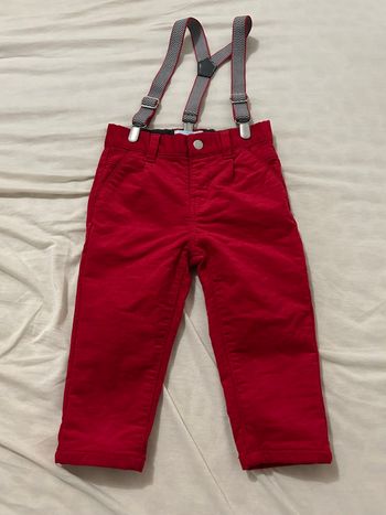 Pantalon rouge avec bretelles obaibi 18 mois