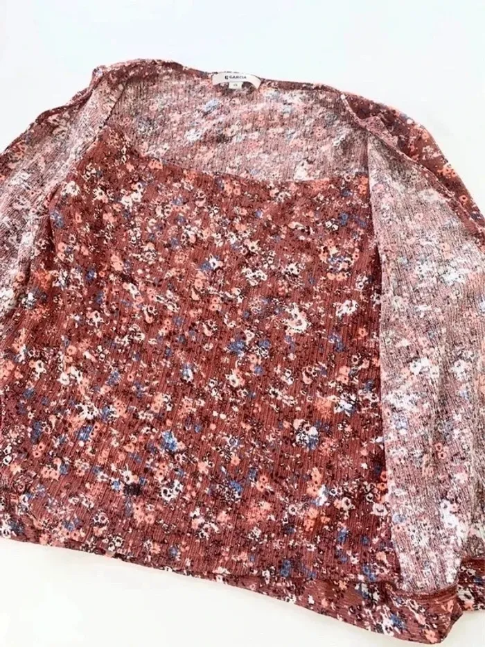 🌸 Top cache-cœur fleuri avec lien – féminin & tendance - Taille S - photo numéro 3