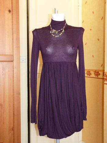 BERSHKA Robe TULIPE COL ROULE - violette taille M