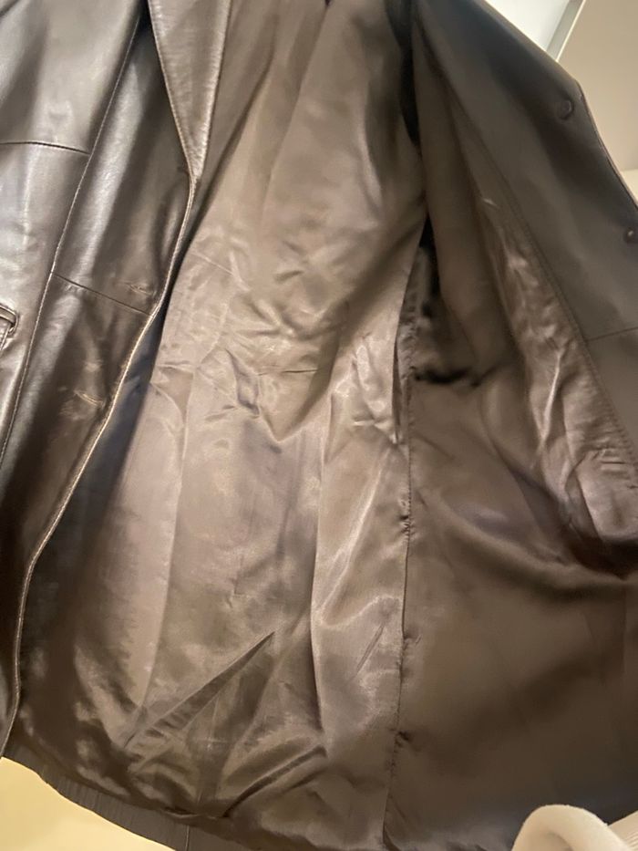 Trench en cuir marron XL - photo numéro 7