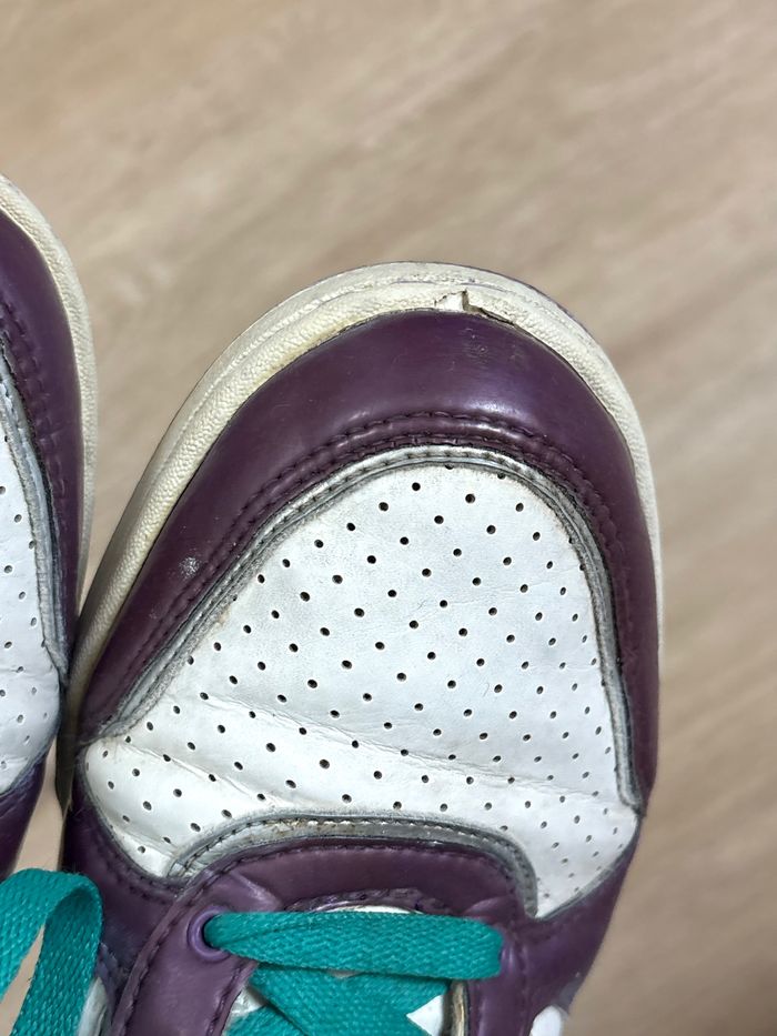 Baskets Adidas montantes rétro – violet & turquoise, style vintage street - photo numéro 8