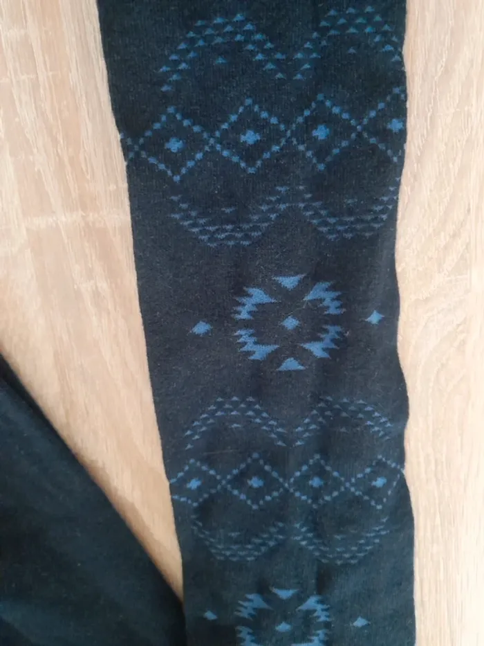 Collant hiver bleu foncé à motifs - photo numéro 2