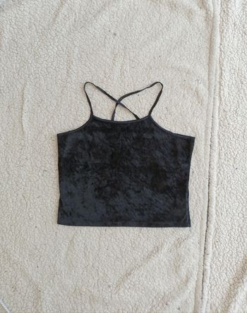 Top  velours noir Impuls – T. L vintage sexy soirée