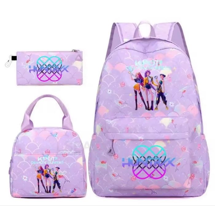 Ensemble 3 pièces sac à dos, sac isotherme et petite trousse assortis KPop Demon Hunters Neuf - photo numéro 7