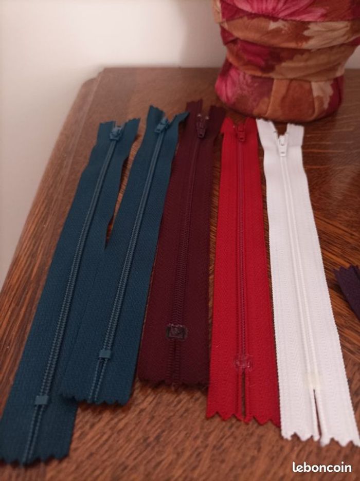 Fermeture éclair divers coloris X 9