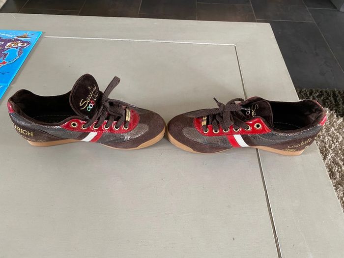 Serafini Luxury basket taille 36 marron et rouge vintage - photo numéro 7