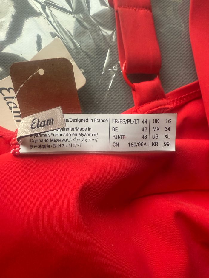 Maillot de bain une pièce rouge Etam taille 44 - photo numéro 3