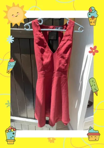 Robe patineuse à col en V avec nœud Shein 38 M