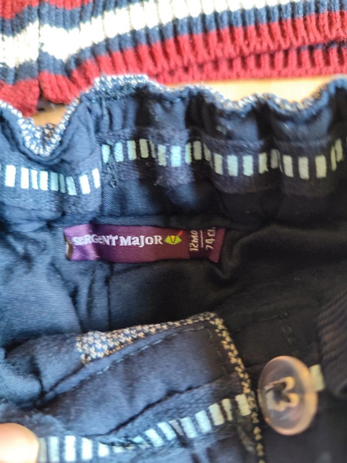 Lot ensemble tenue Pantalon et Gilet zippé assorti Neufs Sergent Major en 12-18M - photo numéro 5