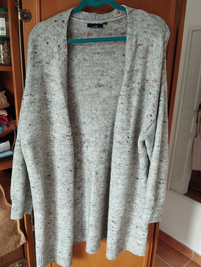 Veste femme mi-longue grise - photo numéro 1