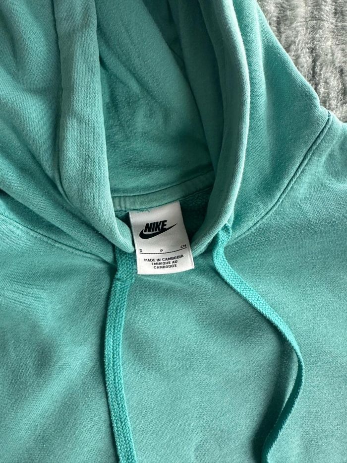 Sweat à capuche Nike Swoosh brodé, bleu, taille S - photo numéro 3