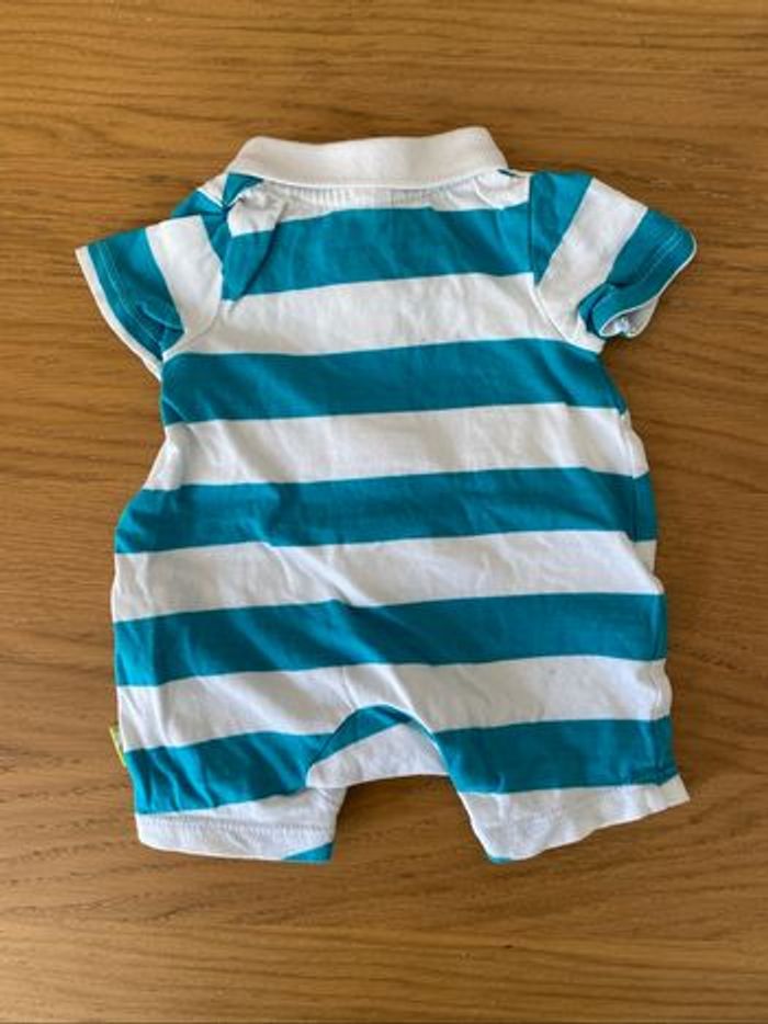 Orchestra Barboteuse / Combishort  turquoise et blanc Taille Naissance - photo numéro 6