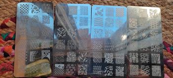 Lot de plaques d'estampage pour ongles en acier inoxydable